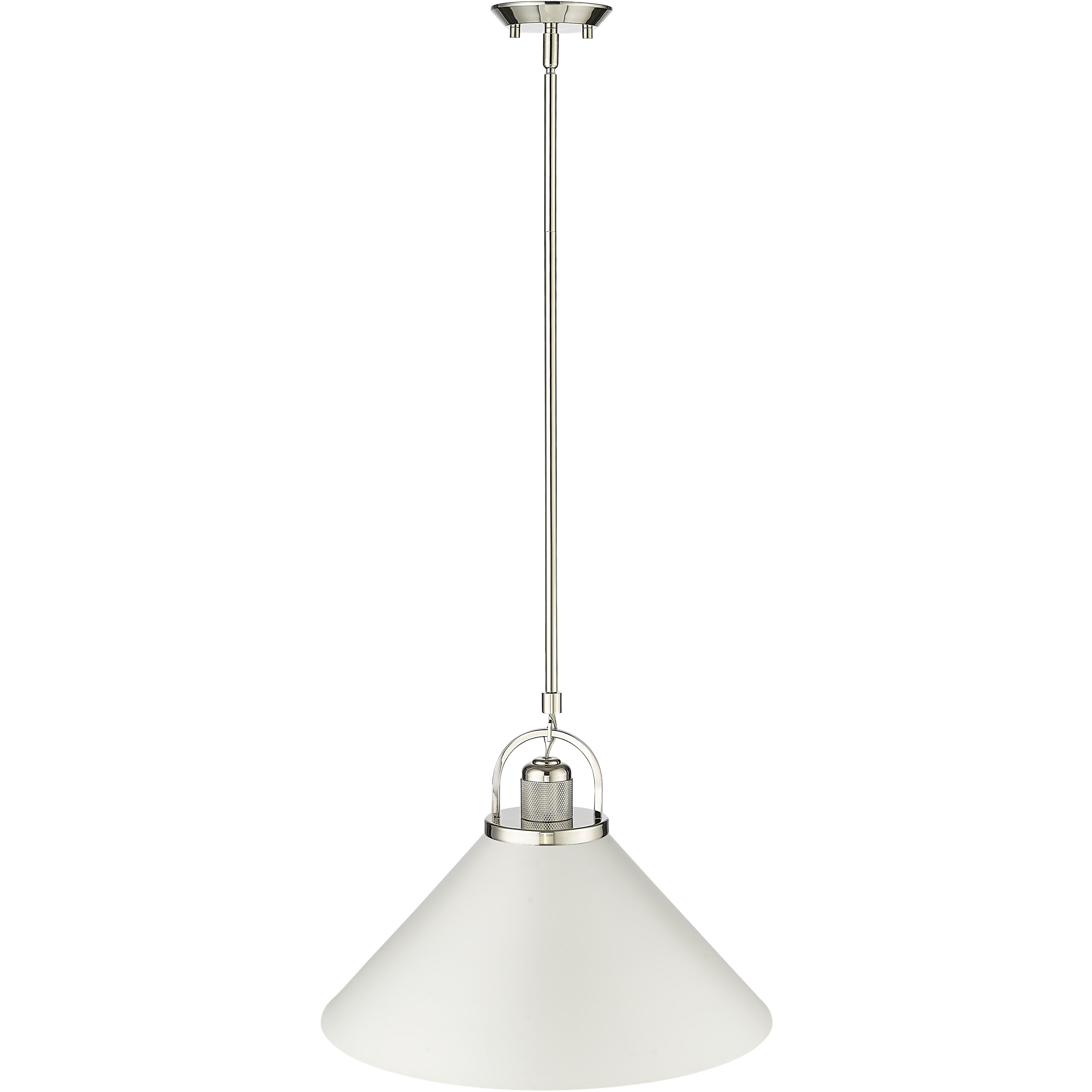 Artistan 1 Light 13.1 inch Polished Nickel/Matte White Pendant Ceiling Light